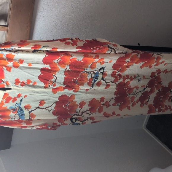 ✨ Osfm One Hundred Stars Margaux Kaftan Maxi Dress Acer Bird Red - Picture 7 of 8